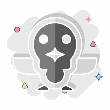 İkon Penguen. Hayvanlar sembolüyle ilgili. Çizgi roman. Basit tasarım düzenlenebilir