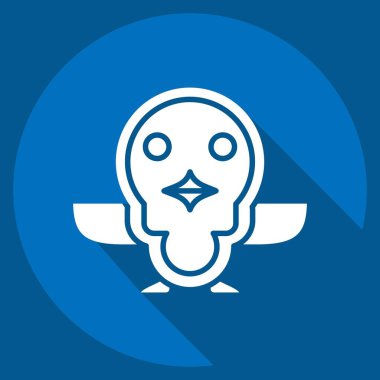 İkon Penguen. Hayvanlar sembolüyle ilgili. Uzun gölge tarzı. Basit tasarım düzenlenebilir