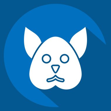 Simge sincabı. Hayvanlar sembolüyle ilgili. Uzun gölge tarzı. Basit tasarım düzenlenebilir