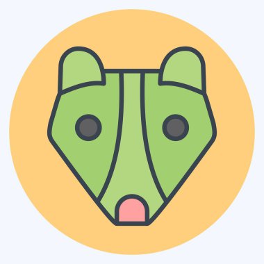 İkon Çakal. Hayvanlar sembolüyle ilgili. renk arkadaşı stili. Basit tasarım düzenlenebilir