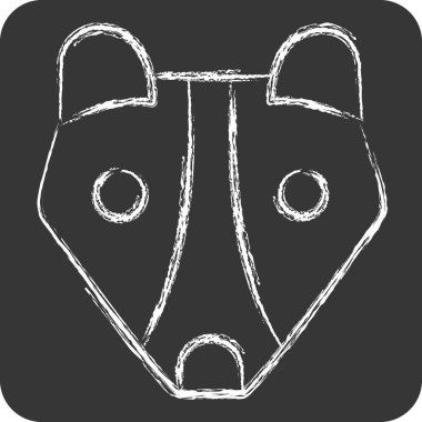 İkon Çakal. Hayvanlar sembolüyle ilgili. Tebeşir stili. Basit tasarım düzenlenebilir