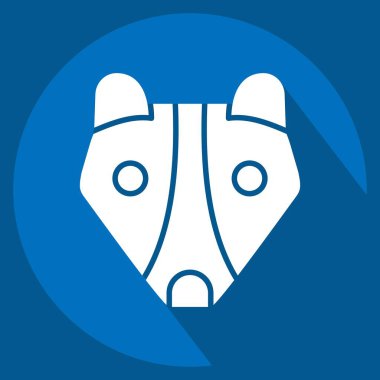 İkon Çakal. Hayvanlar sembolüyle ilgili. Uzun gölge tarzı. Basit tasarım düzenlenebilir