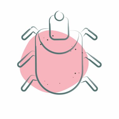 Icon Acari. Böceklerin sembolü. Renkli Leke Biçimi. dizayn edilebilir