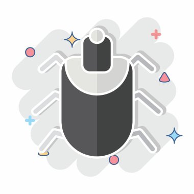 Icon Acari. Böceklerin sembolü. Çizgi roman. dizayn edilebilir