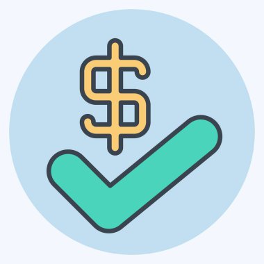 Simge Anlaşması. Denetim sembolüyle ilgili. renk arkadaşı stili. dizayn edilebilir