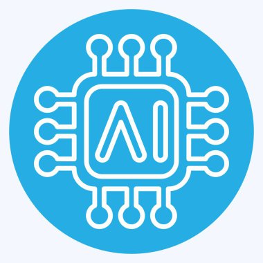 Simge yapay zeka çipleri. Yapay Zeka sembolüyle ilgili. mavi gözler tarzı