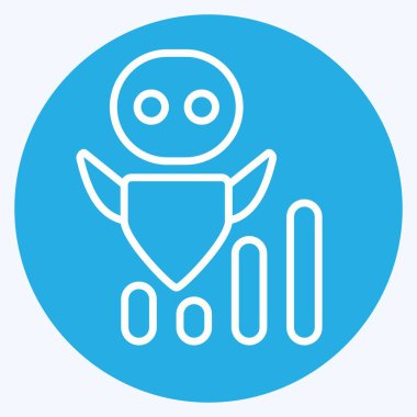 Simge Yapay Zeka Geliştirme Hızı. Geliştirme sembolüyle ilgili. mavi gözler tarzı