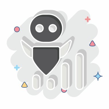 Simge Yapay Zeka Geliştirme Hızı. Geliştirme sembolüyle ilgili. çizgi roman biçimi