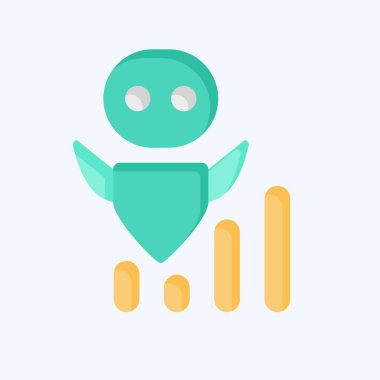 Simge Yapay Zeka Geliştirme Hızı. Geliştirme sembolüyle ilgili. düz biçim