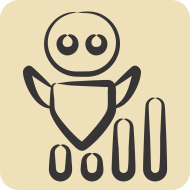 Simge Yapay Zeka Geliştirme Hızı. Geliştirme sembolüyle ilgili. el çizimi biçim