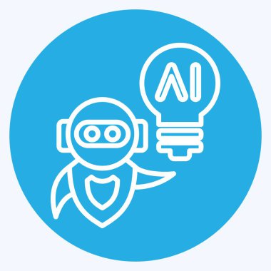 İkona Al fikri. Yapay Zeka sembolüyle ilgili. mavi gözler tarzı