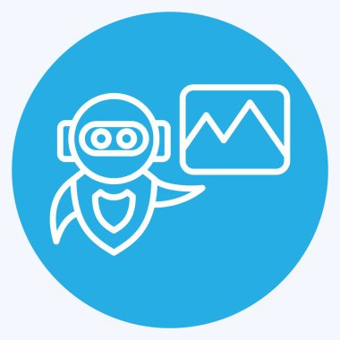 Simge Yapay Zeka Görüntüsü. Yapay Zeka sembolüyle ilgili. mavi gözler tarzı