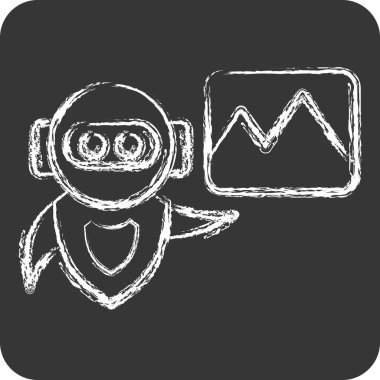 Simge Yapay Zeka Görüntüsü. Yapay Zeka sembolüyle ilgili. tebeşir Biçimi