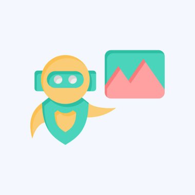 Simge Yapay Zeka Görüntüsü. Yapay Zeka sembolüyle ilgili. düz biçim