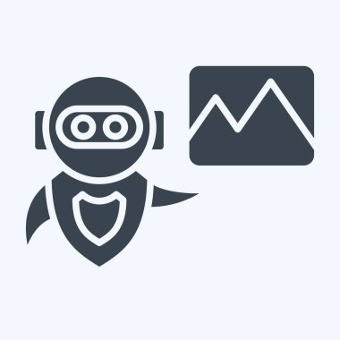 Simge Yapay Zeka Görüntüsü. Yapay Zeka sembolüyle ilgili. Kabartma biçimi