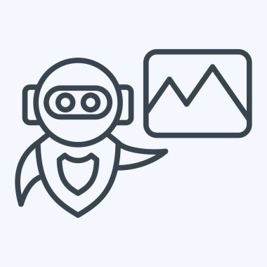 Simge Yapay Zeka Görüntüsü. Yapay Zeka sembolüyle ilgili. satır biçimi