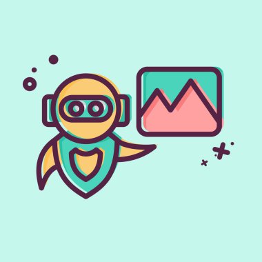 Simge Yapay Zeka Görüntüsü. Yapay Zeka sembolüyle ilgili. MBE biçimi