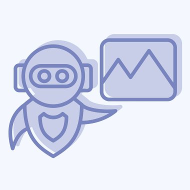 Simge Yapay Zeka Görüntüsü. Yapay Zeka sembolüyle ilgili. iki ton biçimi