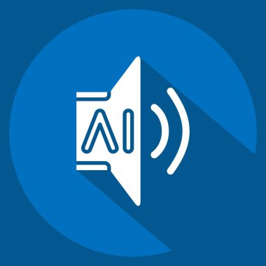 Yapay Zeka sembolüyle ilgili simge Al Sound 2. uzun gölge biçimi