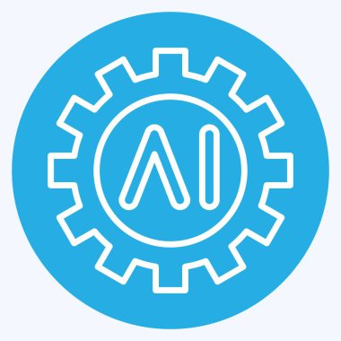 Simge Yapay Zeka Araçları. Yapay Zeka sembolüyle ilgili. mavi gözler tarzı