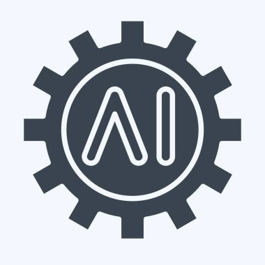 Simge Yapay Zeka Araçları. Yapay Zeka sembolüyle ilgili. Kabartma biçimi