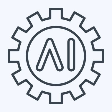 Simge Yapay Zeka Araçları. Yapay Zeka sembolüyle ilgili. satır biçimi