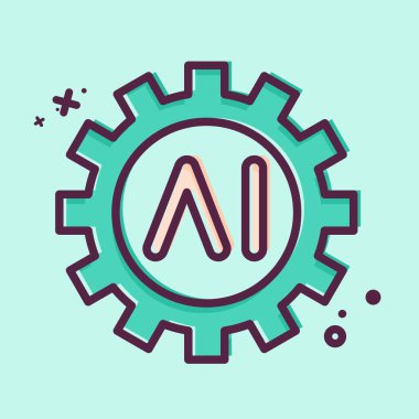 Simge Yapay Zeka Araçları. Yapay Zeka sembolüyle ilgili. MBE biçimi