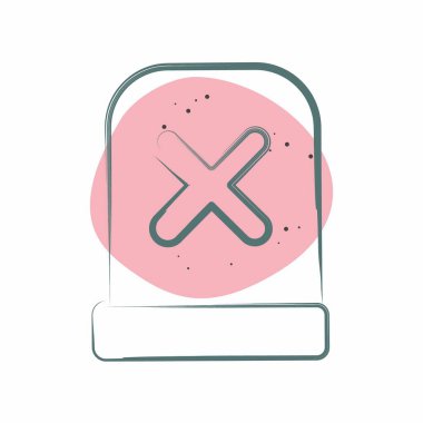 Simge Uyarısı. Ünlem sembolüyle ilgili. Renkli Leke Biçimi. dizayn edilebilir