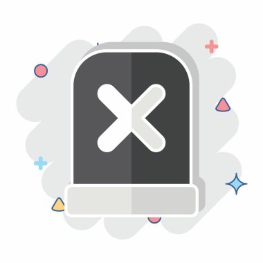 Simge Uyarısı. Ünlem sembolüyle ilgili. Çizgi roman. dizayn edilebilir