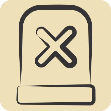 Simge Uyarısı. Ünlem sembolüyle ilgili. El çizimi tarzı. dizayn edilebilir