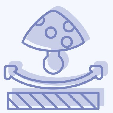 Simge Anti Mantar. Kumaş sembolüyle ilgili. İki ton stili. dizayn edilebilir