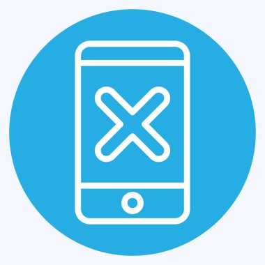 Simge Uygulaması. Ünlem sembolüyle ilgili. Mavi gözlü. dizayn edilebilir