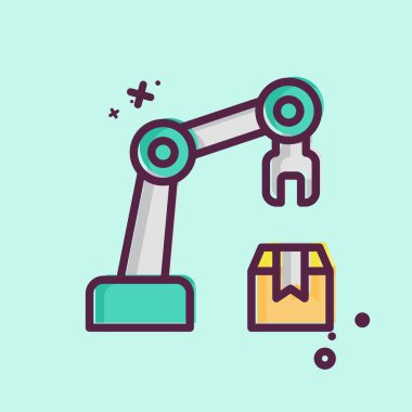 Simge Kol Robotu. Endüstri sembolüyle ilgili. MBE tarzı. dizayn edilebilir