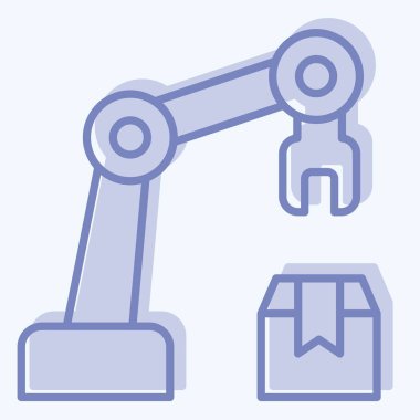 Simge Kol Robotu. Endüstri sembolüyle ilgili. İki ton stili. dizayn edilebilir