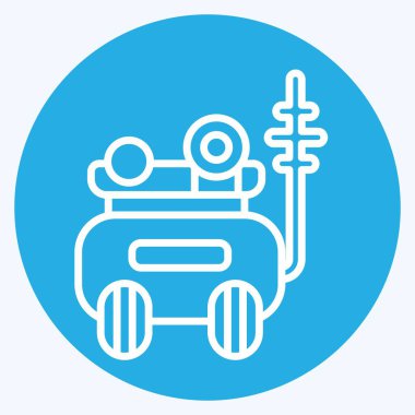 Simge zırhlı araç. Araç sembolüyle ilgili. Mavi gözlü. düzenlenebilir