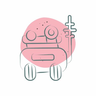 Simge zırhlı araç. Araç sembolüyle ilgili. Renkli Leke Biçimi. düzenlenebilir