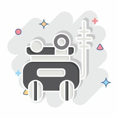 Simge zırhlı araç. Araç sembolüyle ilgili. Çizgi roman. düzenlenebilir