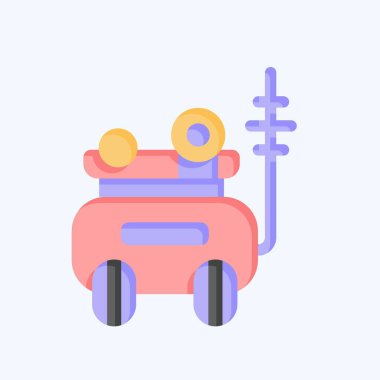 Simge zırhlı araç. Araç sembolüyle ilgili. Düz stil. düzenlenebilir