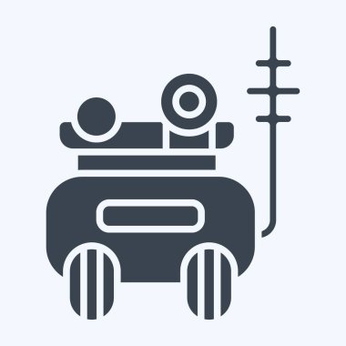 Simge zırhlı araç. Araç sembolüyle ilgili. Kabartma tarzı. düzenlenebilir