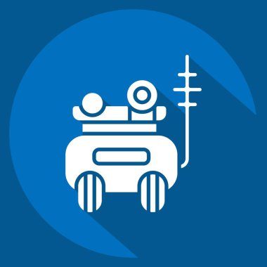 Simge zırhlı araç. Araç sembolüyle ilgili. Uzun gölge tarzı. düzenlenebilir