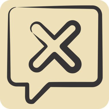 Simge Sor. Ünlem sembolüyle ilgili. El çizimi tarzı. dizayn edilebilir