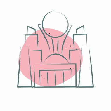 Icon Astana. Kazakistan sembolüyle ilgili. Renkli Leke Biçimi. dizayn edilebilir