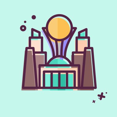 Icon Astana. Kazakistan sembolüyle ilgili. MBE tarzı. dizayn edilebilir