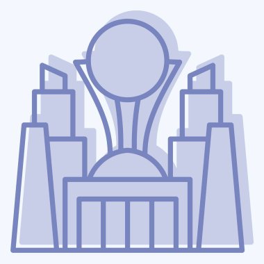 Icon Astana. Kazakistan sembolüyle ilgili. İki ton stili. dizayn edilebilir