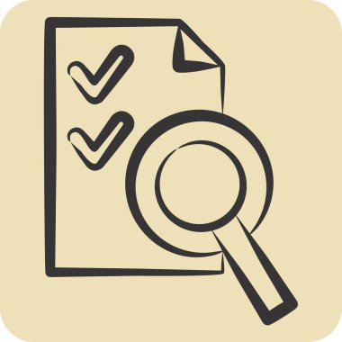 Simge Denetleme. Denetim sembolüyle ilgili. El çizimi tarzı. dizayn edilebilir