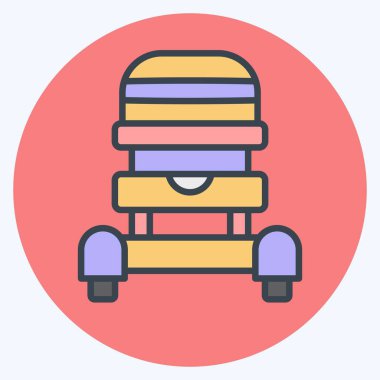 Icon Bebek Arabası. Araç sembolüyle ilgili. renk arkadaşı stili. düzenlenebilir