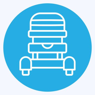 Icon Bebek Arabası. Araç sembolüyle ilgili. Mavi gözlü. düzenlenebilir