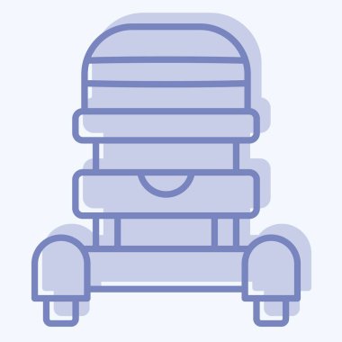 Icon Bebek Arabası. Araç sembolüyle ilgili. İki ton stili. düzenlenebilir