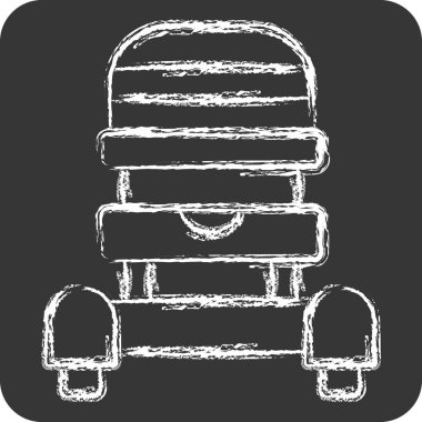 Icon Bebek Arabası. Araç sembolüyle ilgili. Tebeşir stili. düzenlenebilir