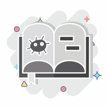 Simge Bakteriyoloji Kitabı. Biyomühendislik sembolüyle ilgili. çizgi roman biçimi